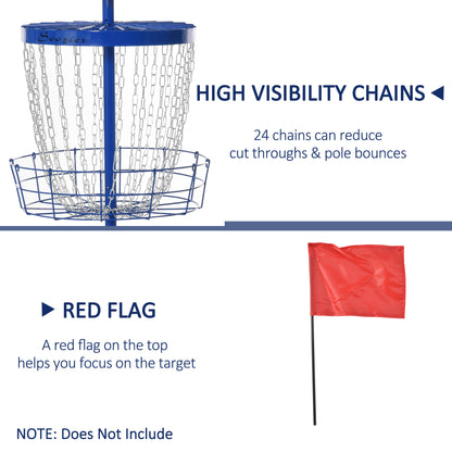 Portable Disc Golf Basket 24-Chain with Carry Bag
