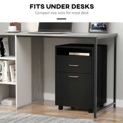 Compact Mobile File Cabinet with Shelf and Drawer