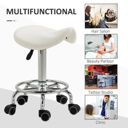 Ergonomic Rolling Salon Saddle Stool
