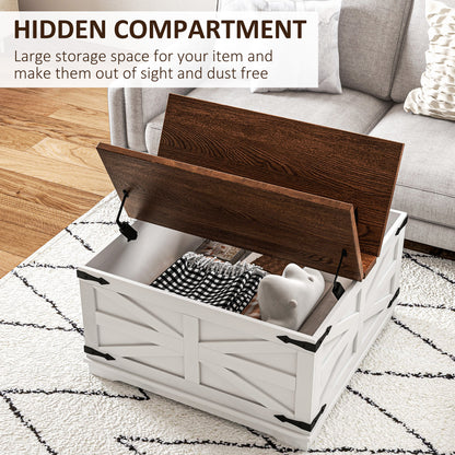 Farmhouse coffee table with hidden storage