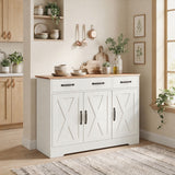 Farmhouse Sideboard 43 inch Barn Doors — Brown