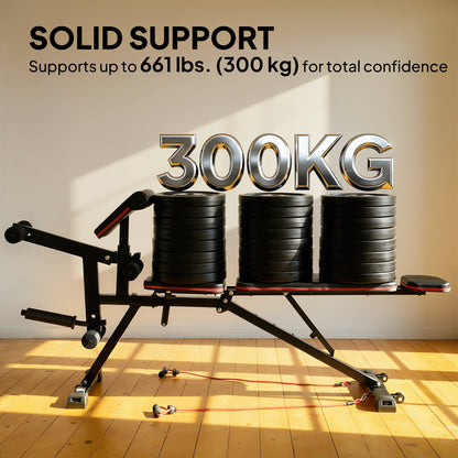 Adjustable Weight Bench with Wheels