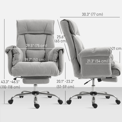 Silla de oficina ergonómica reclinable con reposapiés