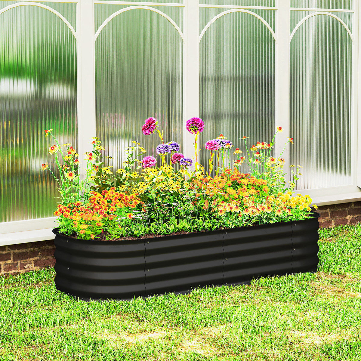 Raised Garden Bed Galvanized Steel 150 x 60 x 30 cm
