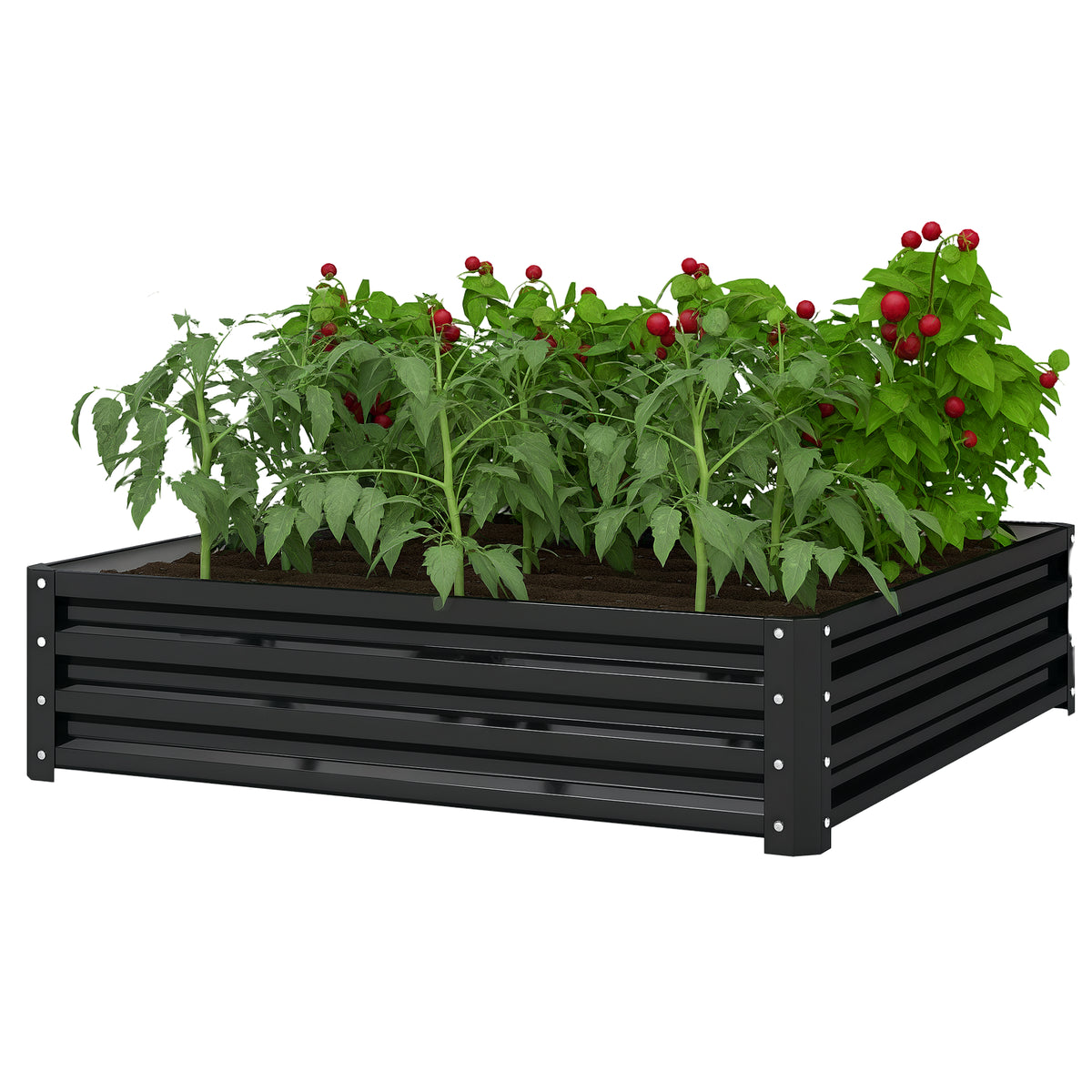 Raised Garden Bed 120 x 120 x 30 cm Galvanized Steel