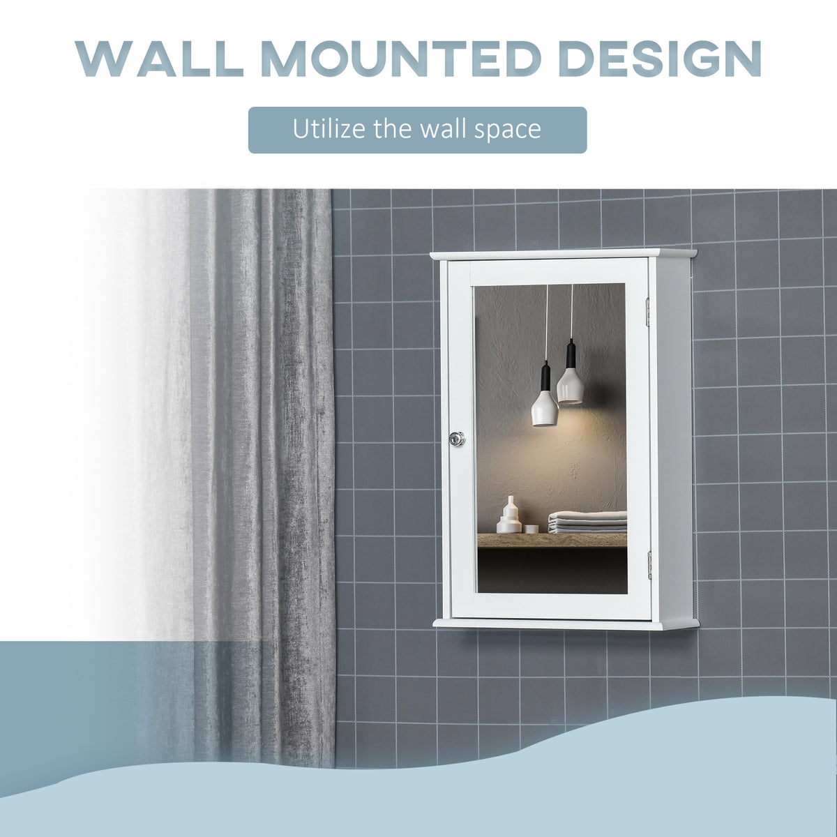 Wall-Mounted Medicine Cabinet with Mirror and Shelves