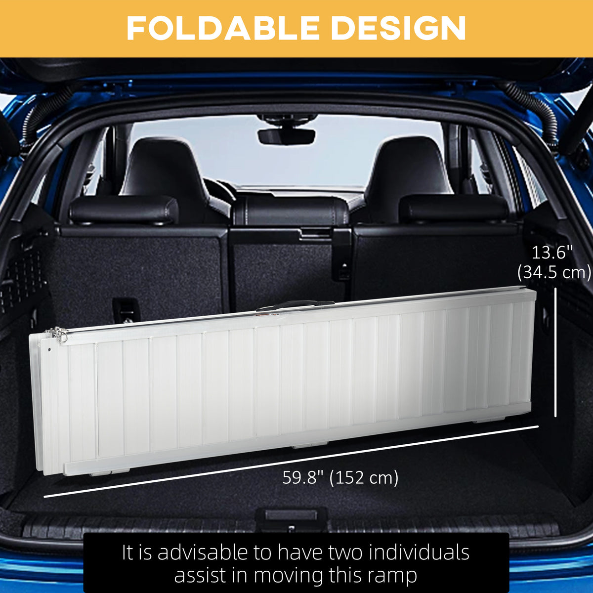 Foldable Portable Wheelchair Ramp 5 ft — Aluminum