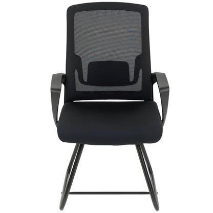 Office Chair No Wheels Lumbar Support Mesh Back