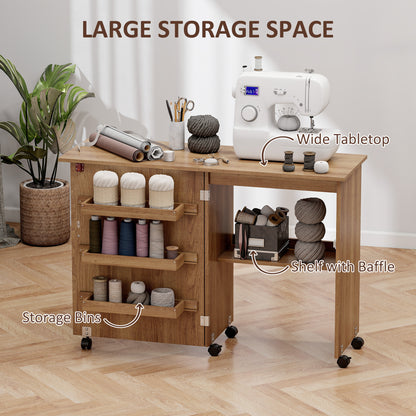 Mueble plegable para máquina de coser con almacenamiento