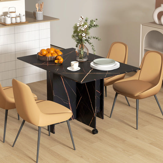 Foldable Drop Leaf Dining Table with Wheels