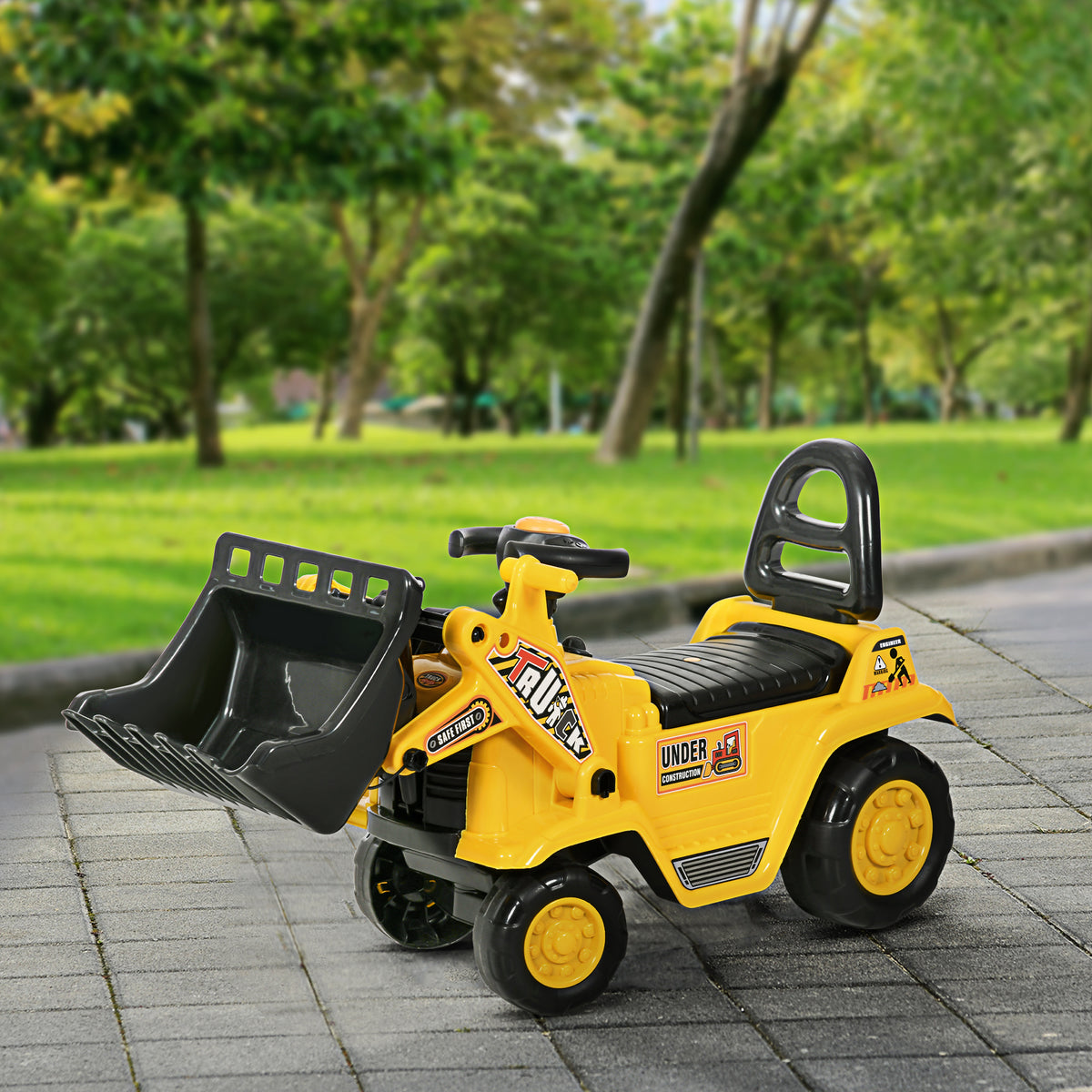 3-in-1 Ride-On Bulldozer with Bucket Horn and Storage