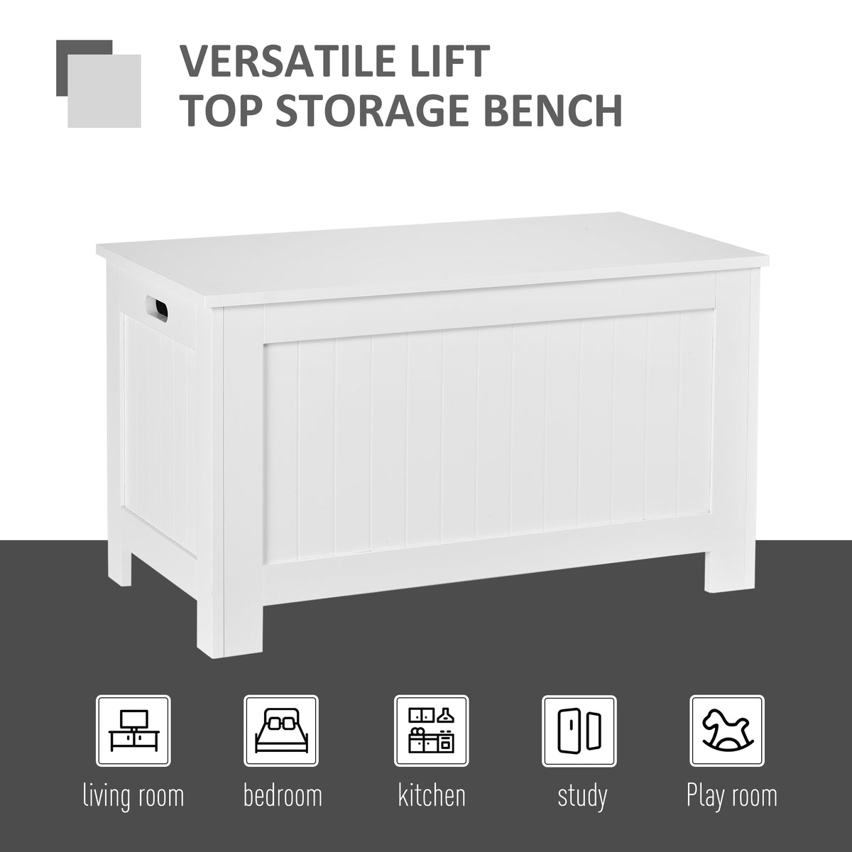 Storage trunk with lid and safety hinges