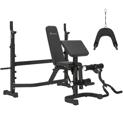 Banco de musculación regulable con soporte para sentadillas