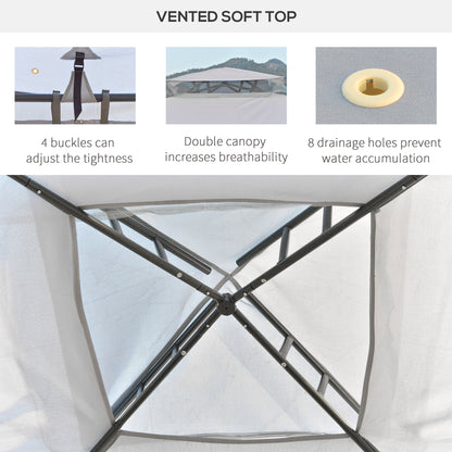 Gazebo de Patio 10x10 Pies Techo Doble