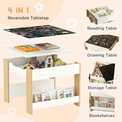 Kids Table and Chair Set with Reversible Tabletop