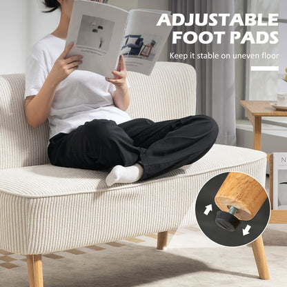 Sofa 2 seater modern upholstered rubber wood legs