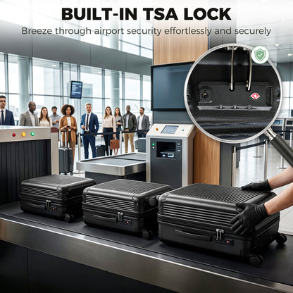 3-Piece Hard Shell Luggage Set TSA Lock 20/24/28 Inch