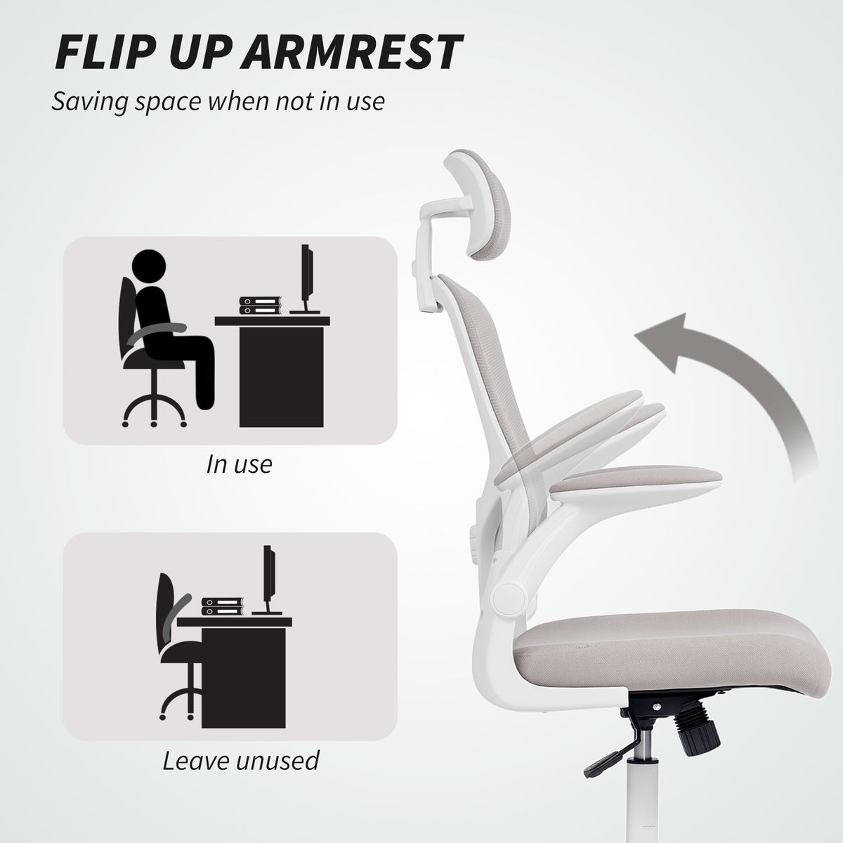 Silla de oficina ergonómica de malla con reposacabezas ajustable