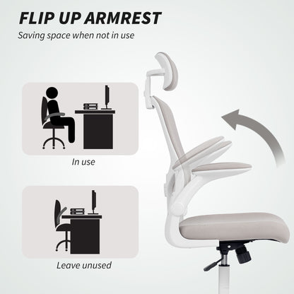 Silla de oficina ergonómica de malla con reposacabezas ajustable