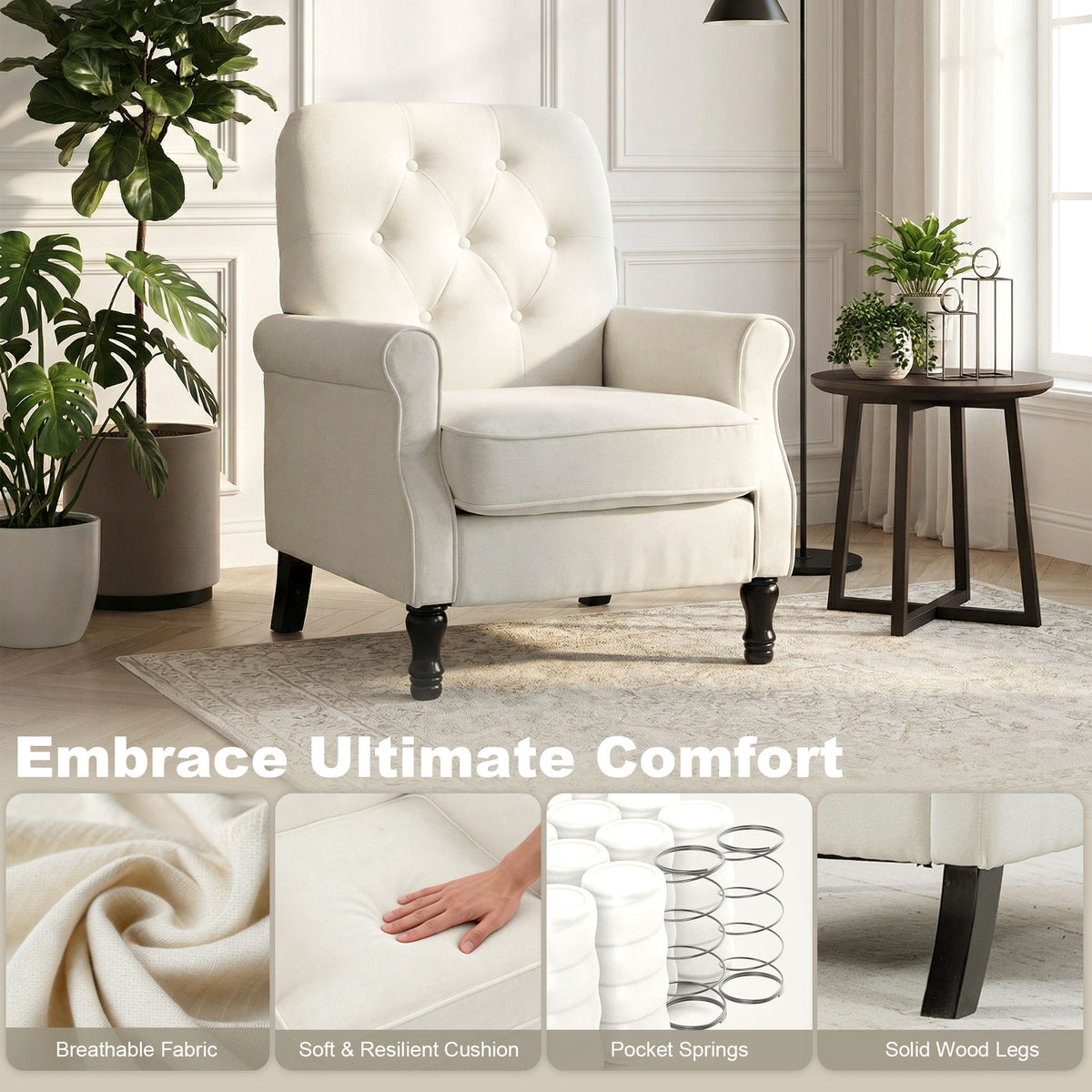 Accent armchair mid-century modern style