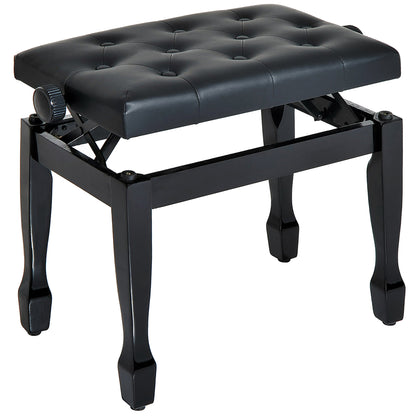 Adjustable Height Piano Bench with Padded Cushion