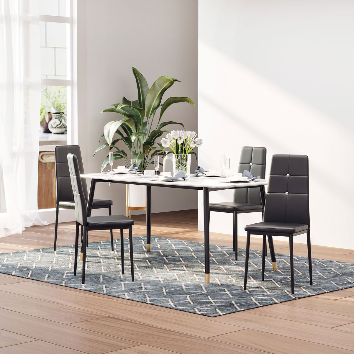 Tufted Dining Side Chairs Set of 4