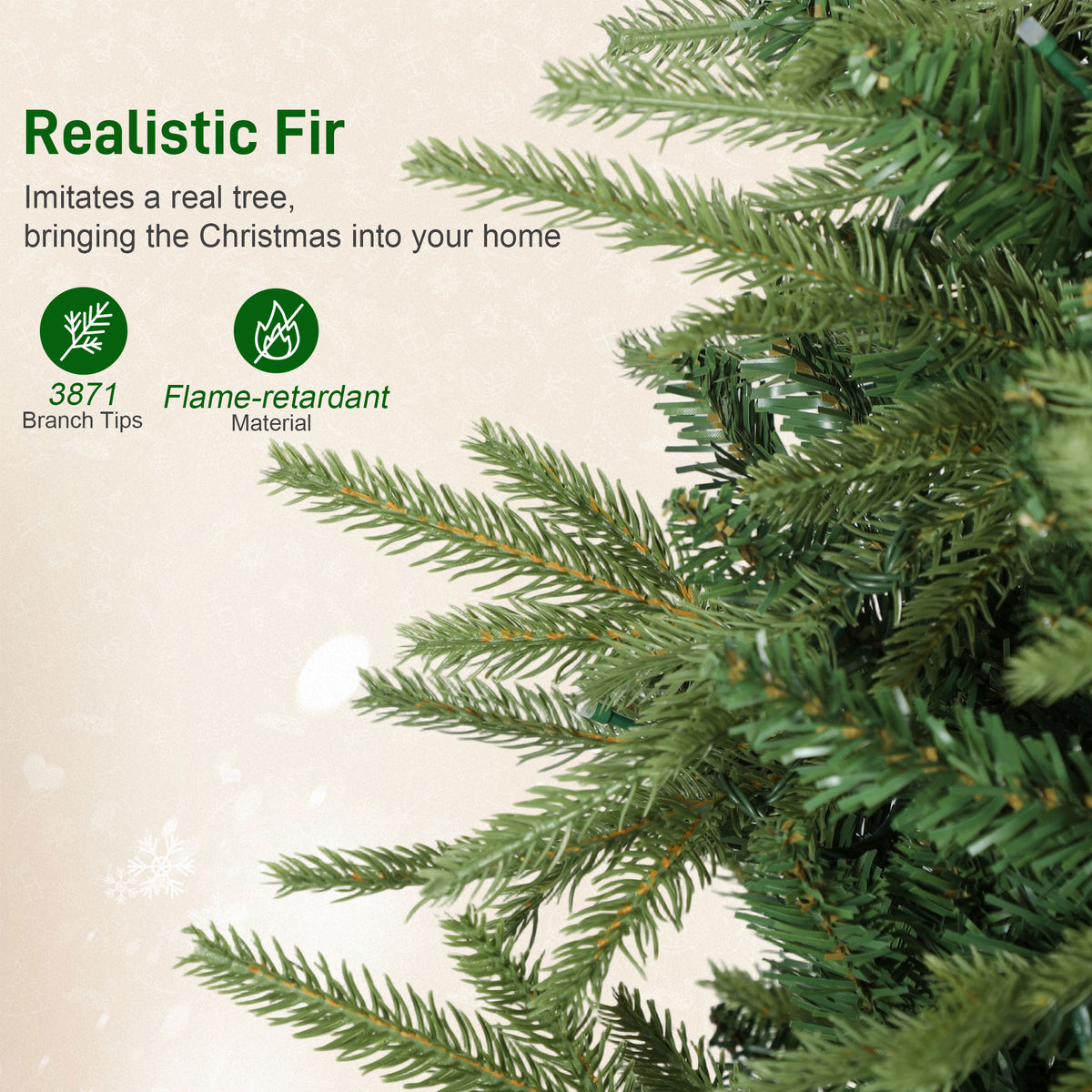 198 cm Artificial Christmas Tree with LEDs