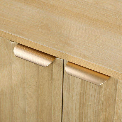 Fluted Sideboard Buffet Cabinet 140 x 40 x 76 cm