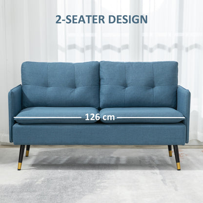 Loveseat Sofa Button Tufted Linen S Spring