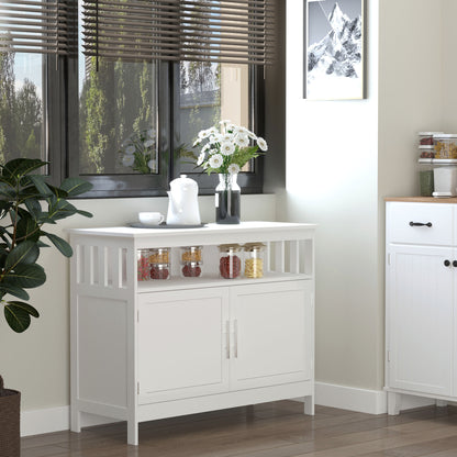 Wooden Console Table with Cabinet and Shelf