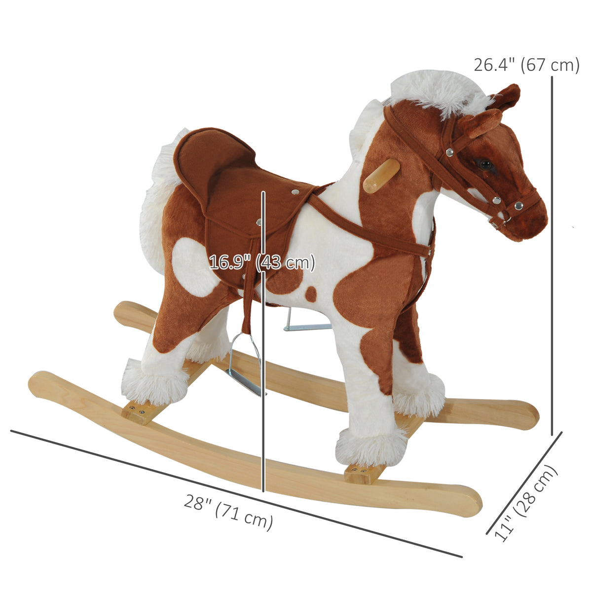 Kids Plush Rocking Horse with Realistic Sounds
