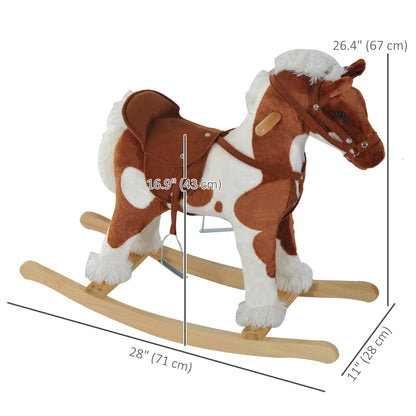 Kids Plush Rocking Horse with Realistic Sounds