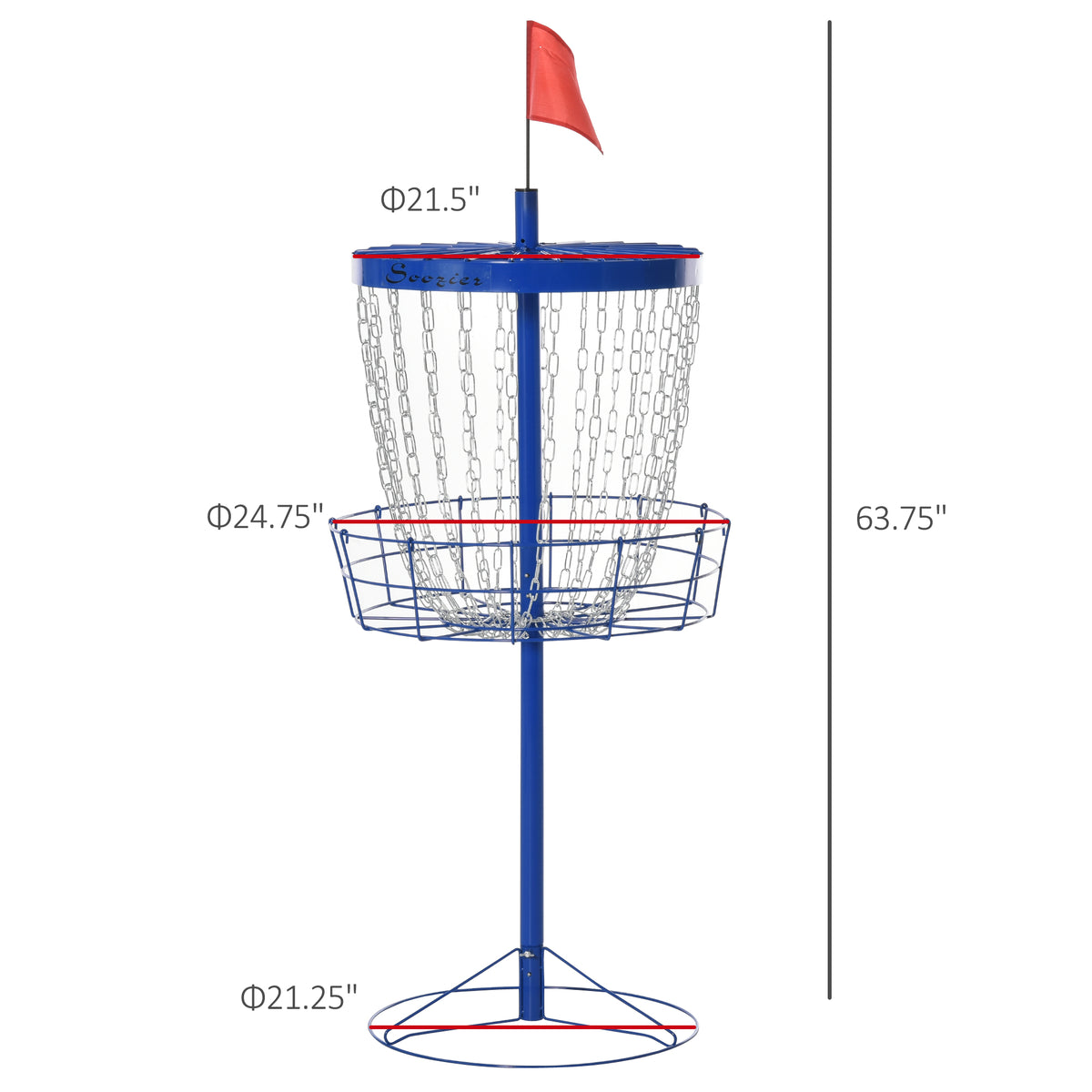Portable Disc Golf Basket 24-Chain with Carry Bag