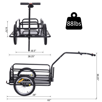 Folding Bike Cargo Trailer with Universal Hitch
