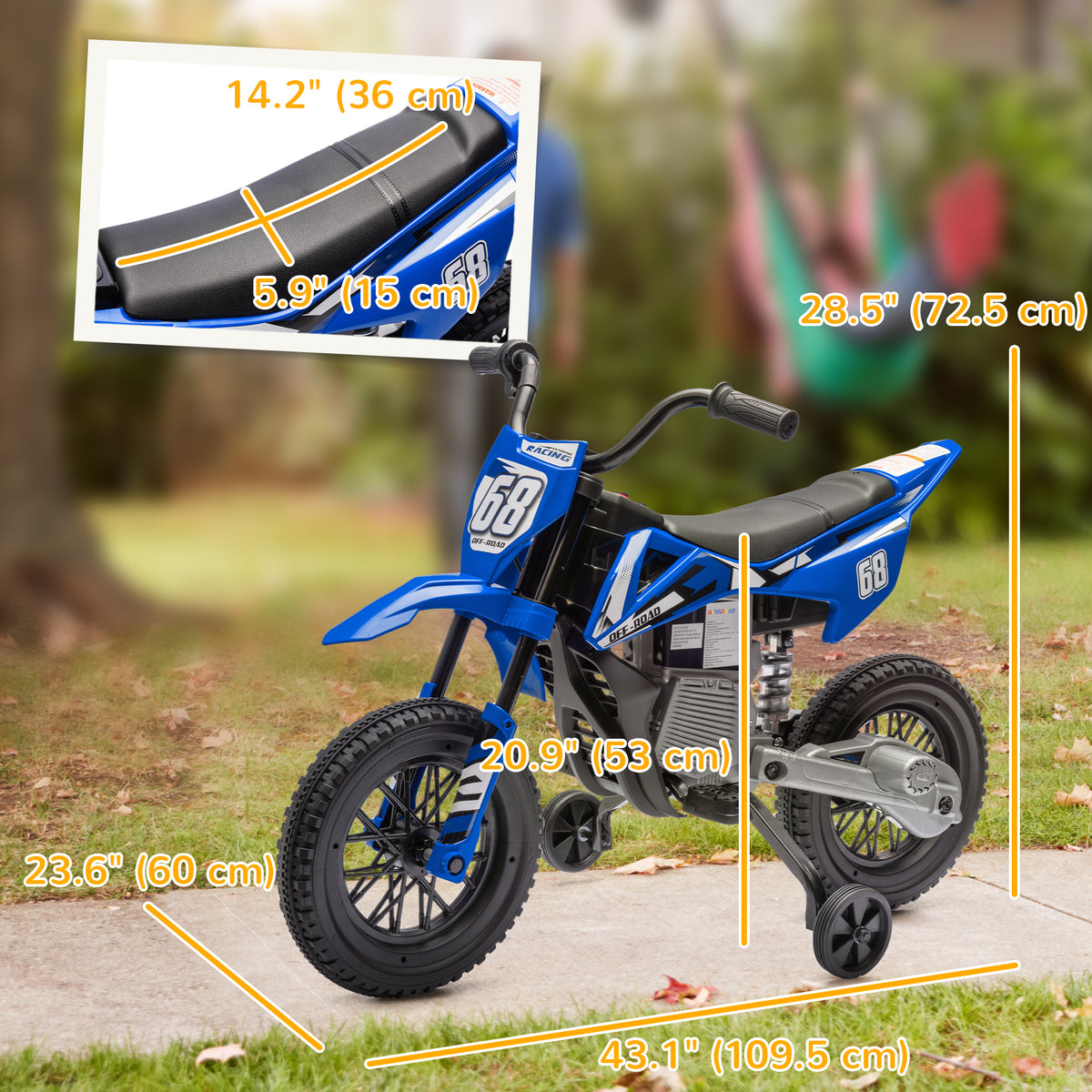 Electric Kids Motorcycle 12V with Training Wheels
