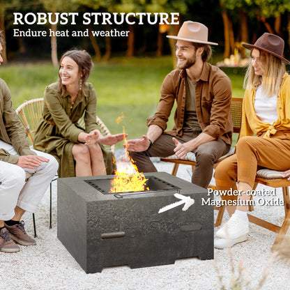 Wood Burning Fire Pit Magnesium Stone Texture