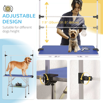 Adjustable Dog Grooming Table with Safety Slings