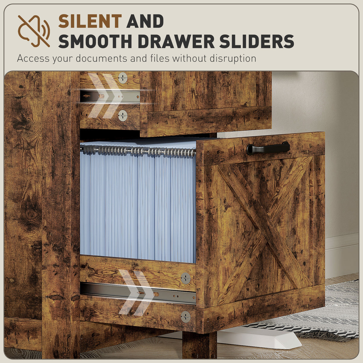 Vertical Filing Cabinet with 2 Drawers