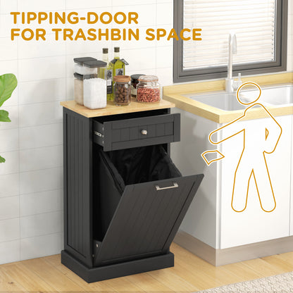 Tilt-Out Trash Cabinet with Drawer