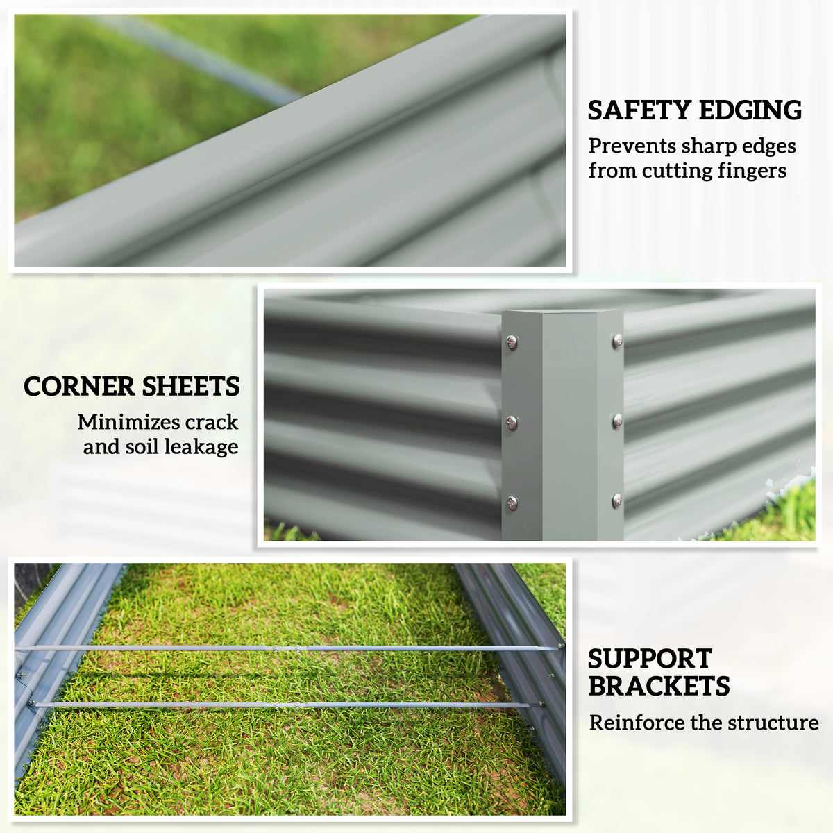 Raised Garden Bed Galvanized Steel 8 x 4 ft