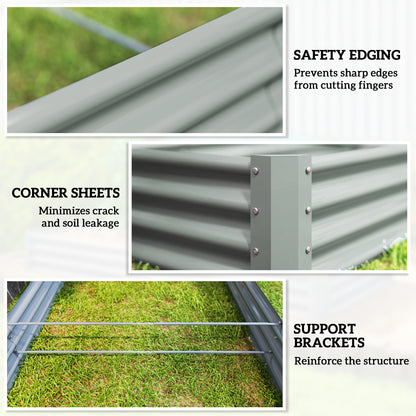 Raised Garden Bed Galvanized Steel 8 x 4 ft