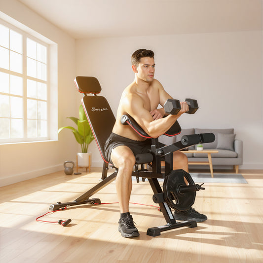 Adjustable Weight Bench with Wheels