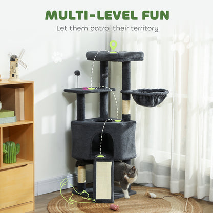 Multi-level cat tree with condo and hammock 47 inch