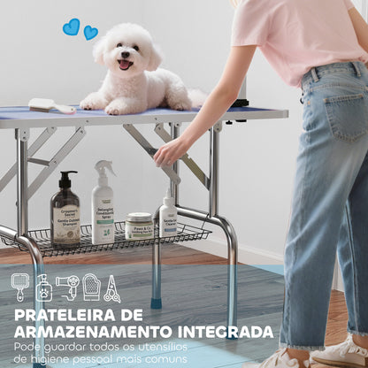 Adjustable Dog Grooming Table with Safety Slings