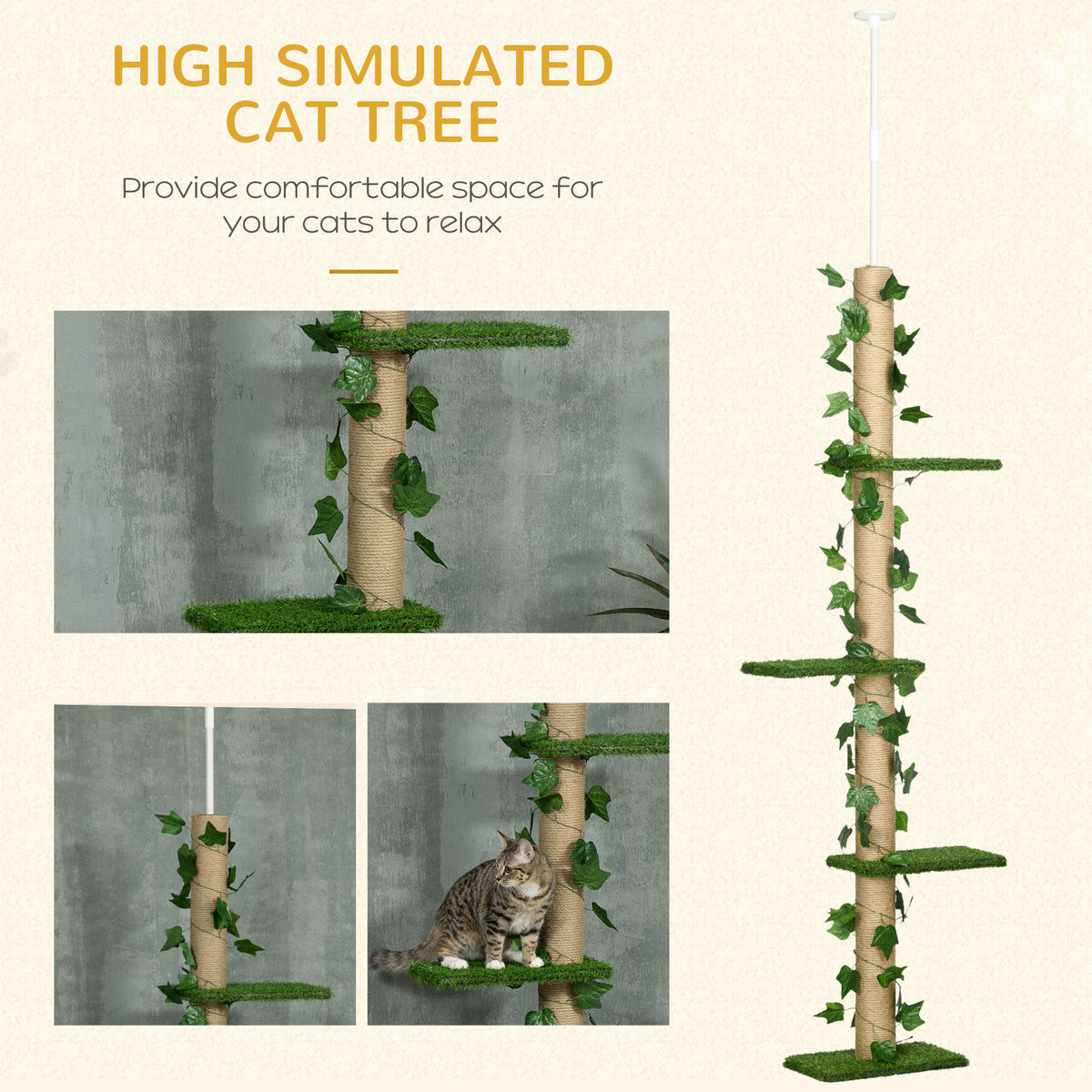 Floor to Ceiling Adjustable Cat Tree