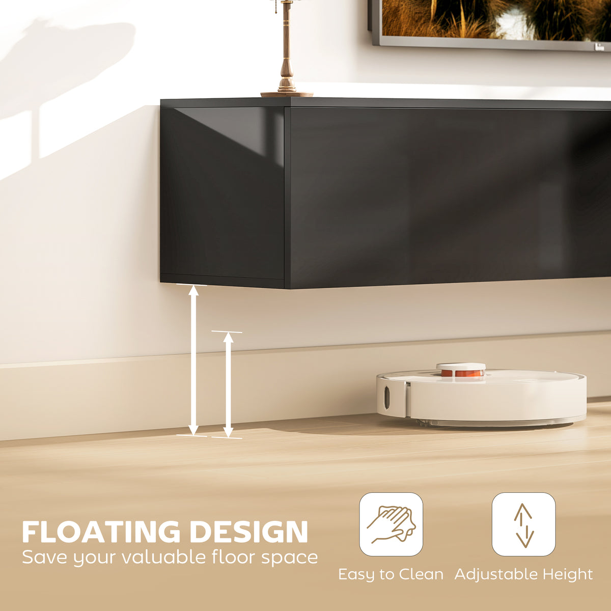 Modern floating wall TV stand
