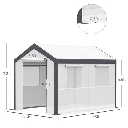 2x3m Heavy Duty Walk-in Greenhouse with Steel Frame