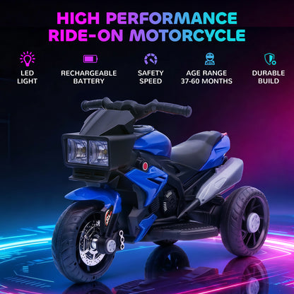 Electric Motorcycle Ride-On Toy 6V Pedal Powered Music Headlights