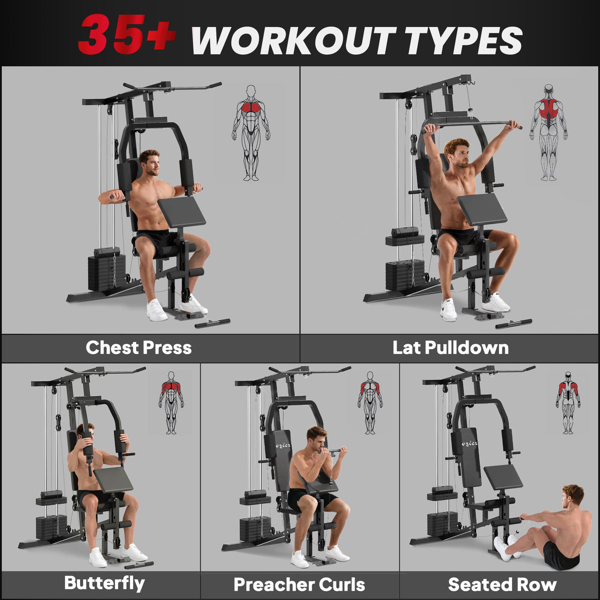 Multi-exercise home gym station