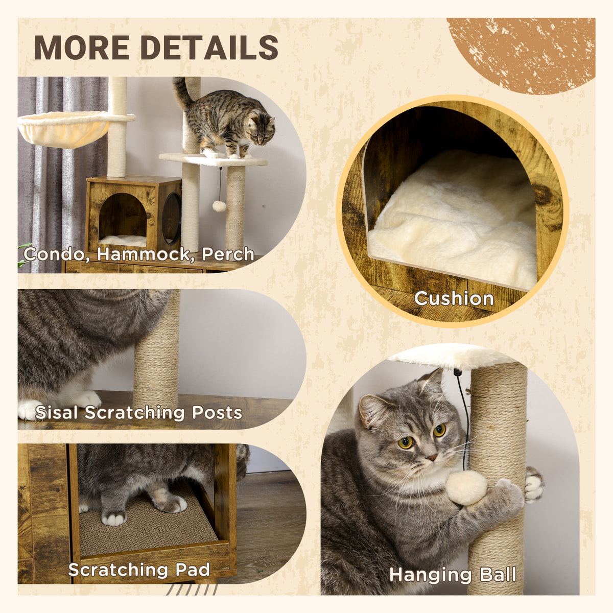 Litter Box Enclosure with Cat Tree Tower